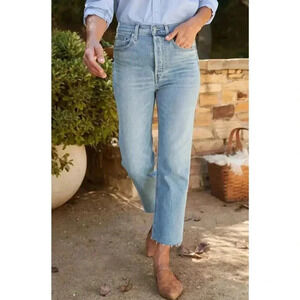 Frank & Eileen Monaghan Jeans High Rise Button Fly Raw Hem Womens Size 28